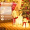 Costway Pre-lit Mama & Baby Poodle Dogs 60 Warm White LED Lights Red Hat & Scarf